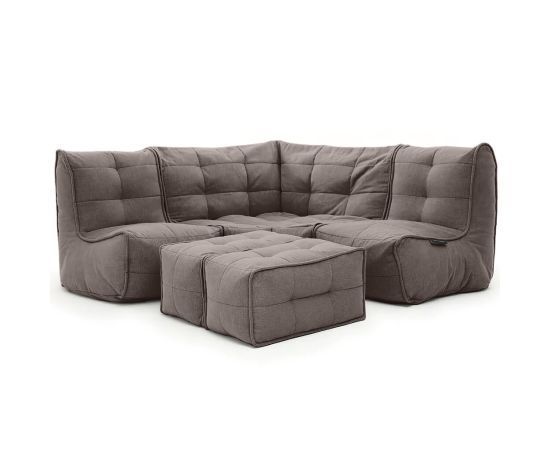 шоколадное большой угловой диван Mod4 Corner Deluxe шенилловое для гостиной и переговорной