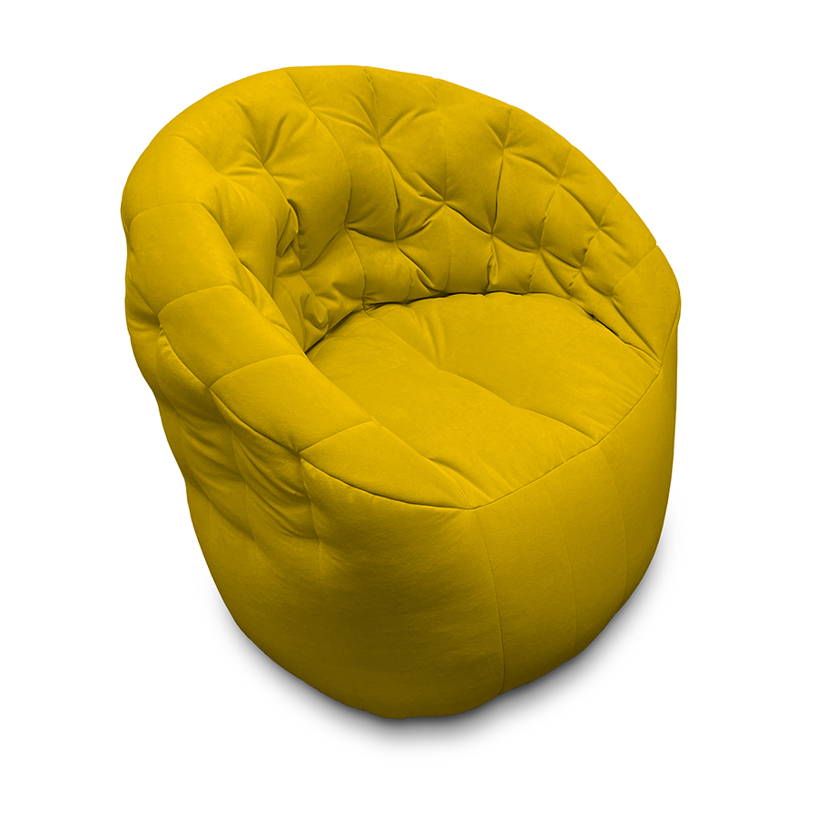 Жёлтый бескаркасный диван Butterfly Light Sofa Ambient Lounge