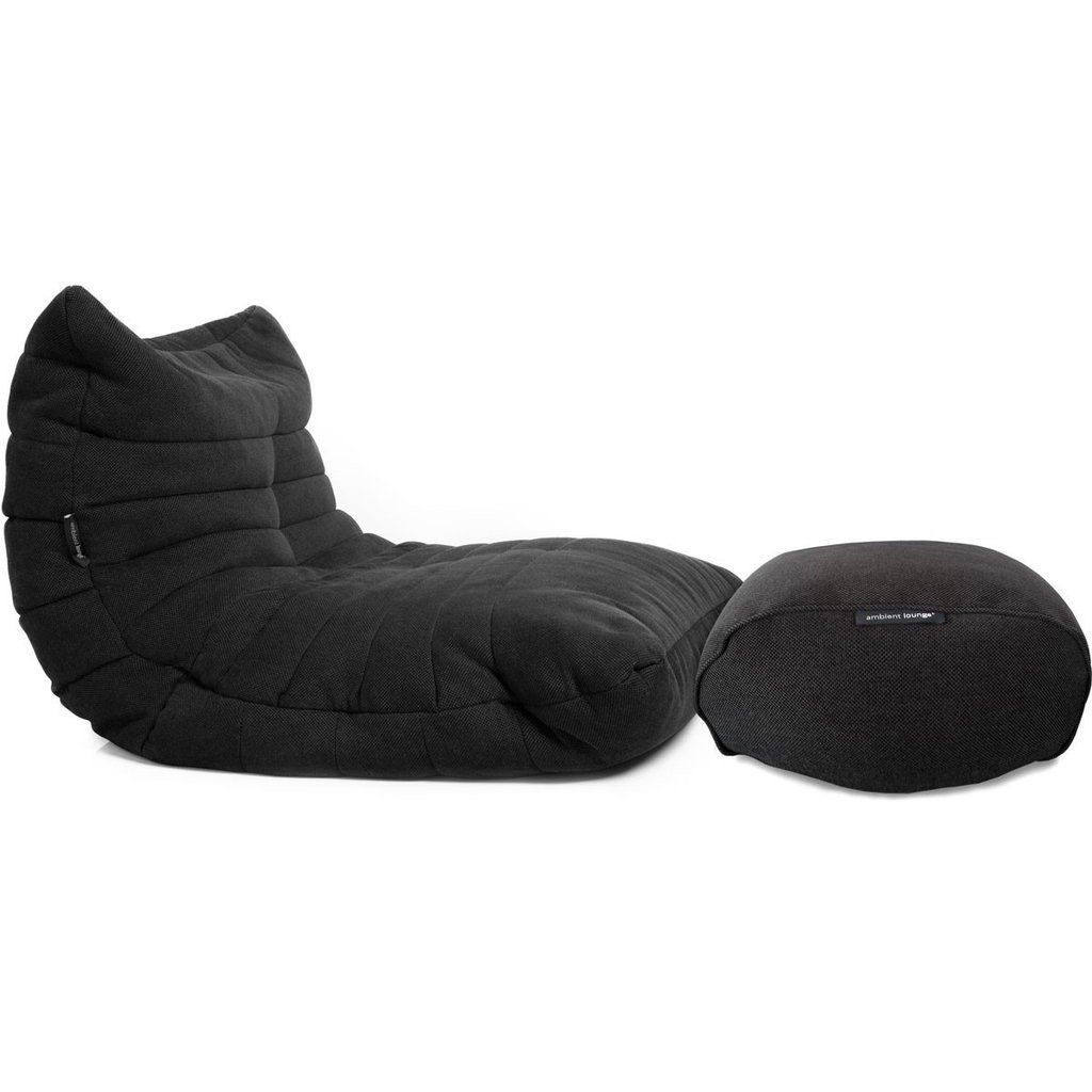 чёрное-графитовое акустическое кресло-мешок Acoustic Lounge из Sofa Weave для офиса, переговорной и студии