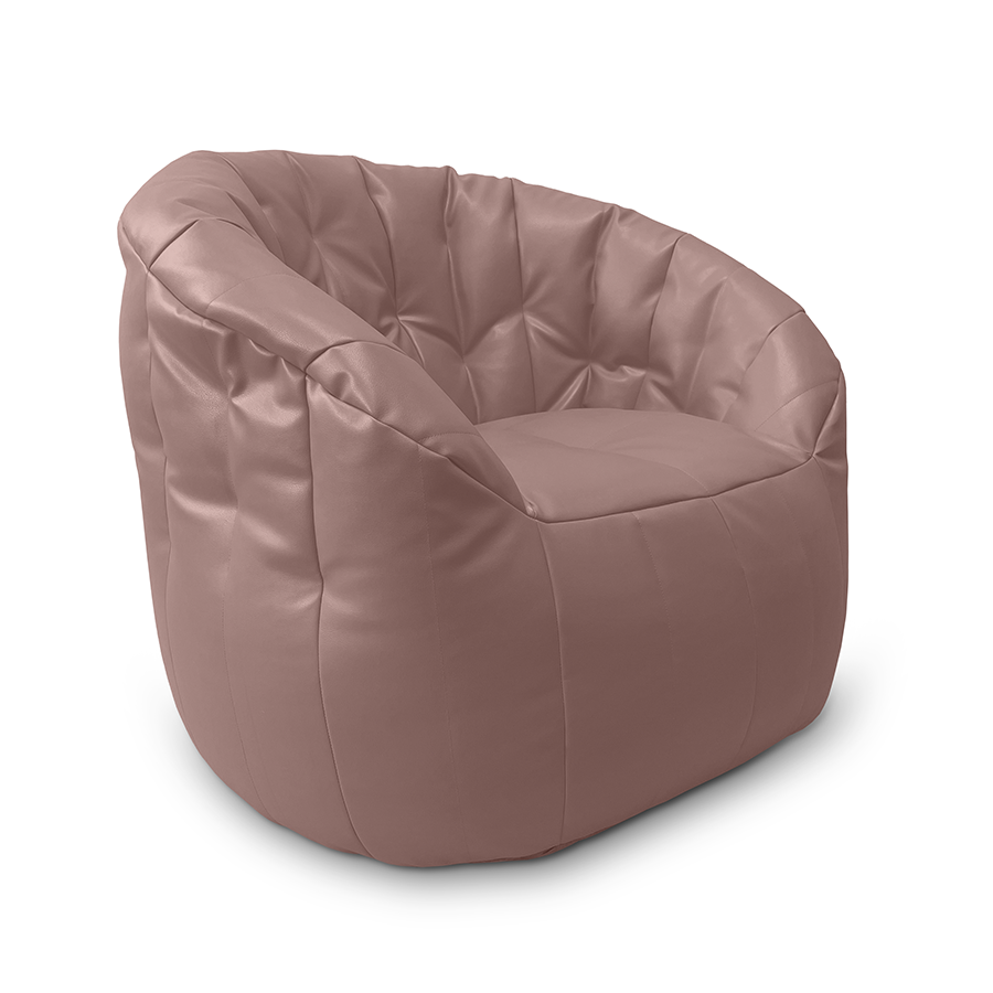 пудровое двойной бескаркасный диван Butterfly Twin Sofa велюровое для гостиной и домашнего кинотеатра — фото в интерьере
