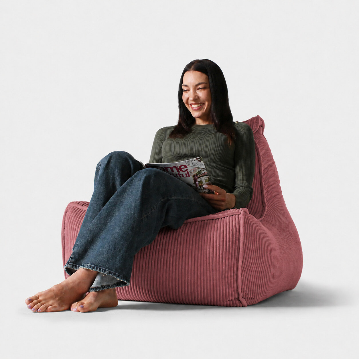 Бескаркасное кресло Tivoli Lounger в вельвете Wildberry Deluxe — бордовый цвет, Ambient Lounge