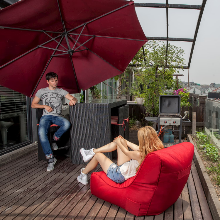 оранжевое уличный бескаркасный диван Evolution Sofa уличное ткань Elements в интерьере терраса