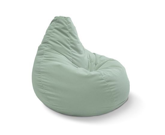 мятное классический пуф-мешок Bean Bag велюровое для детской, игровой и офиса — крупный план