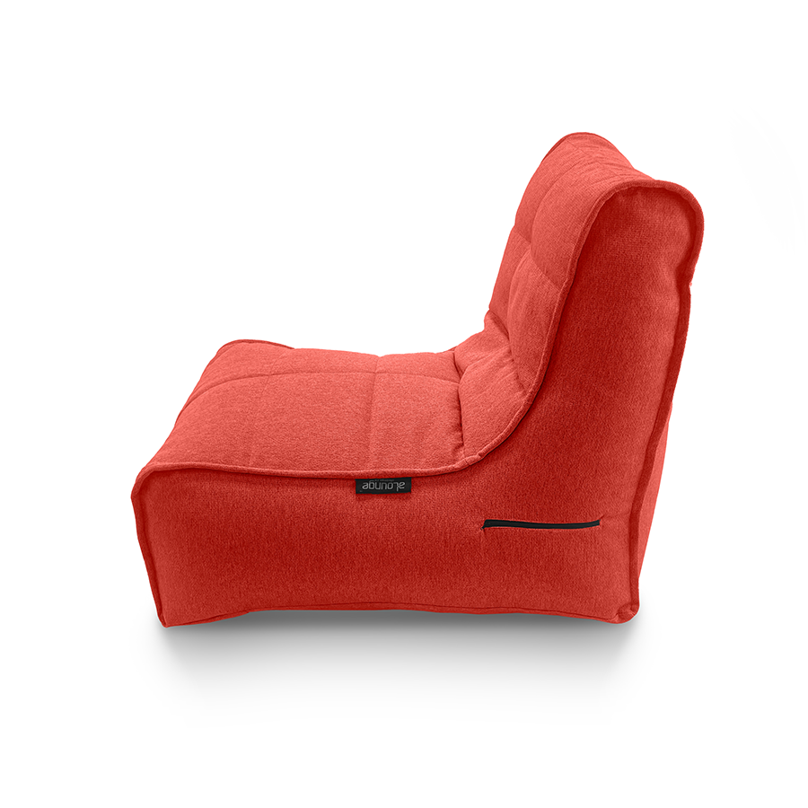 красное уличный бескаркасный диван Evolution Sofa жаккардовое для террасы, сада и веранды — вид сбоку