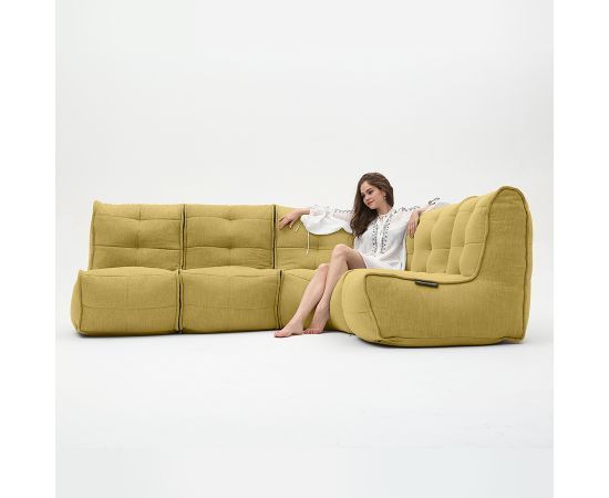 жёлтое Г-образный модульный диван Mod4 L Sofa шенилловое для гостиной и зала