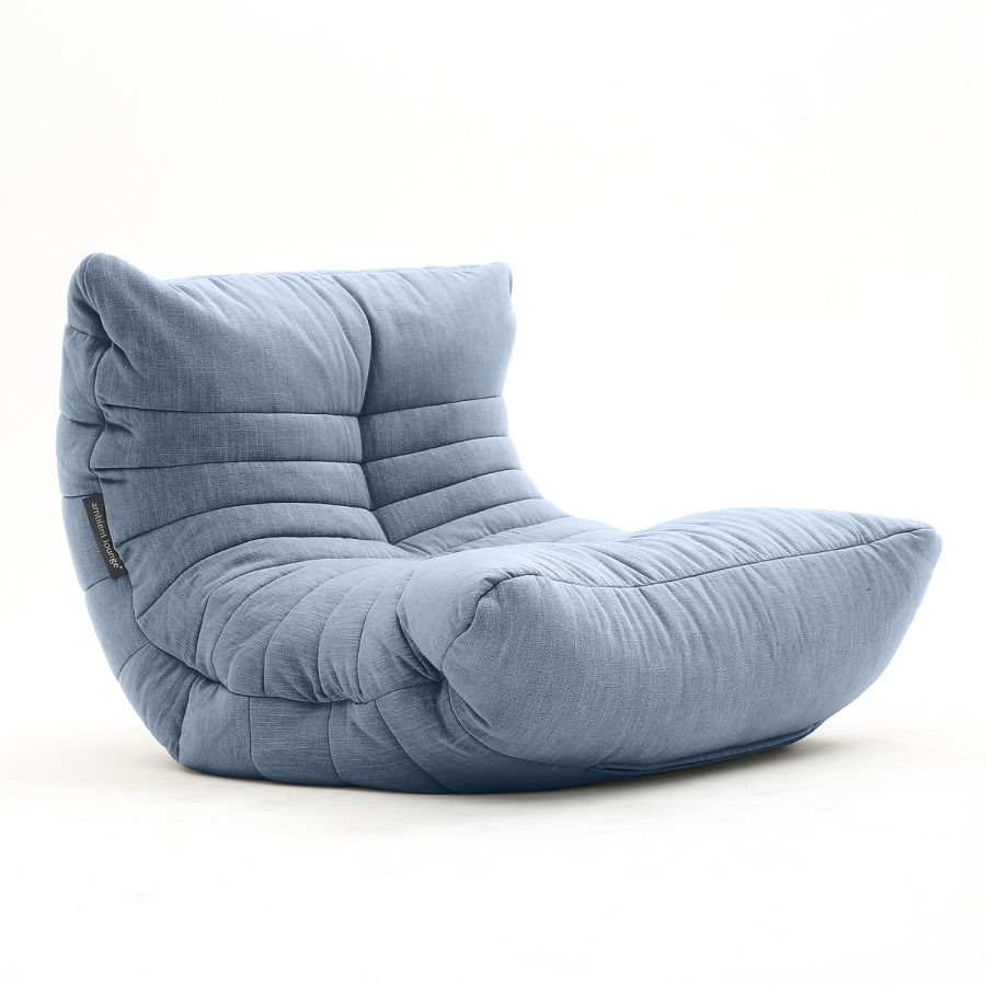 синее акустический бескаркасный диван Acoustic Sofa шенилловое для домашнего кинотеатра, офиса и студии