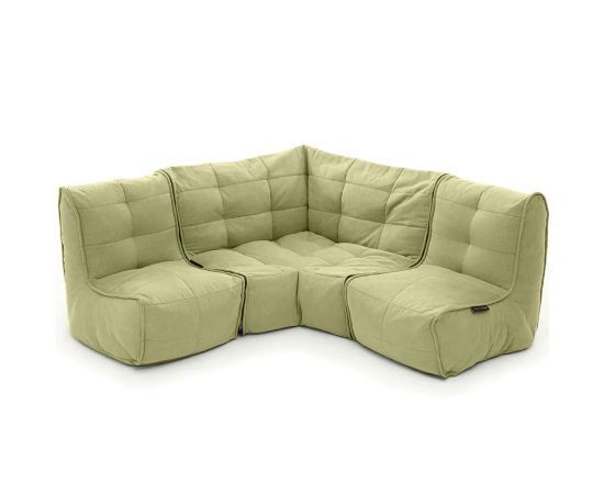 зелёное угловой модульный диван Mod3 Cozy Corner шенилловое для гостиной и кабинета