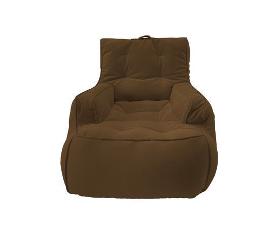 шоколадное уличное лаунж-кресло Tranquility Armchair велюровое для террасы, сада и веранды