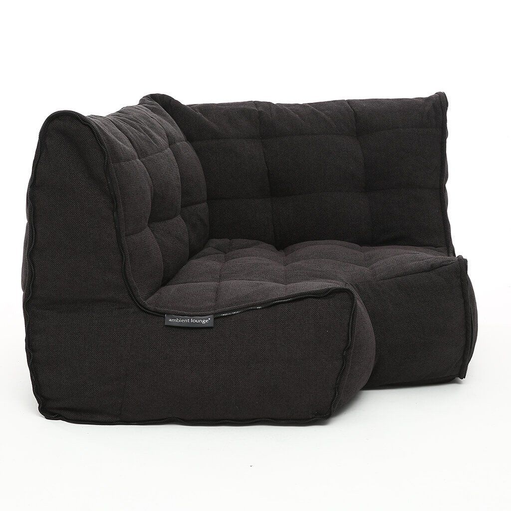 чёрно-графитовый угловой диван Twin Modular Corner Ambient Lounge