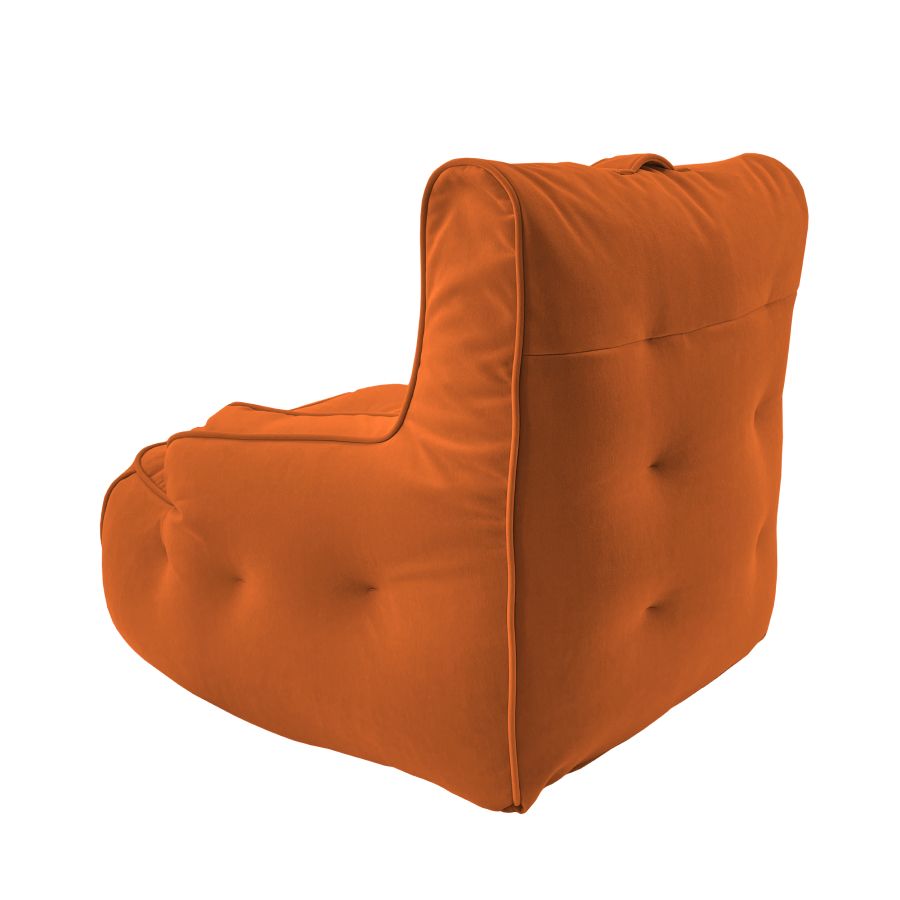 терракотовое уличное лаунж-кресло Tranquility Armchair велюровое для террасы, сада и веранды — крупный план