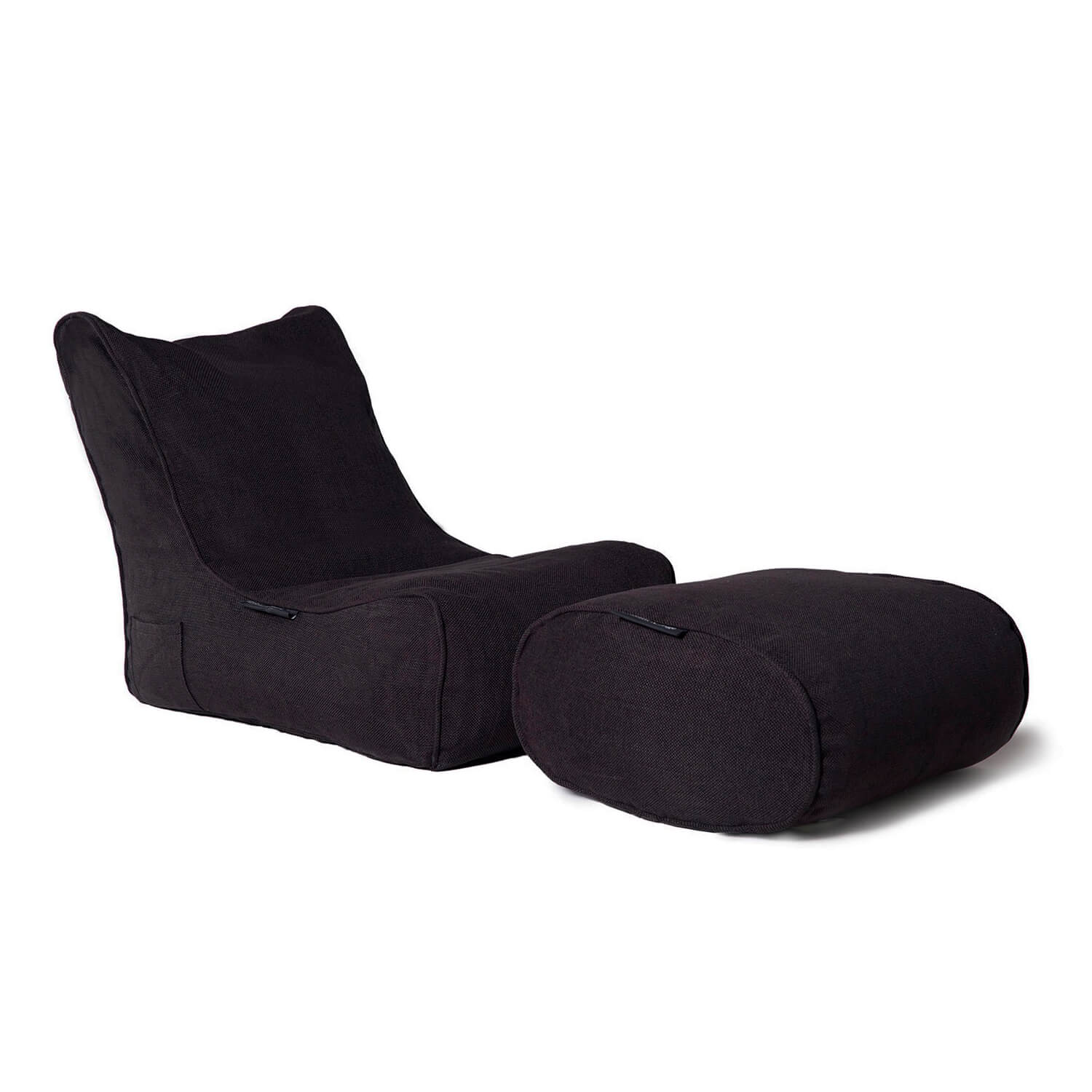 чёрное-графитовое уличный шезлонг Evolution Chaise из рогожки для террасы и бассейна
