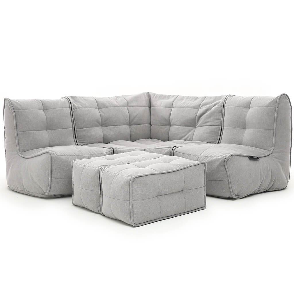 Mod4 Corner Deluxe Keystone Grey — компактный угловой диван с оттоманкой
