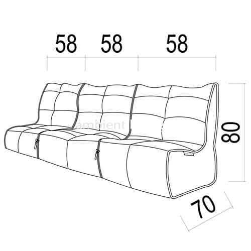 серое модульный диван-кинотеатр Mod3 Movie Couch из Sofa Weave для домашнего кинотеатра и гостиной