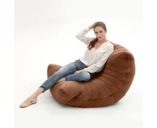 терракотовое акустическое кресло-мешок Acoustic Lounge шенилловое для офиса, переговорной и студии