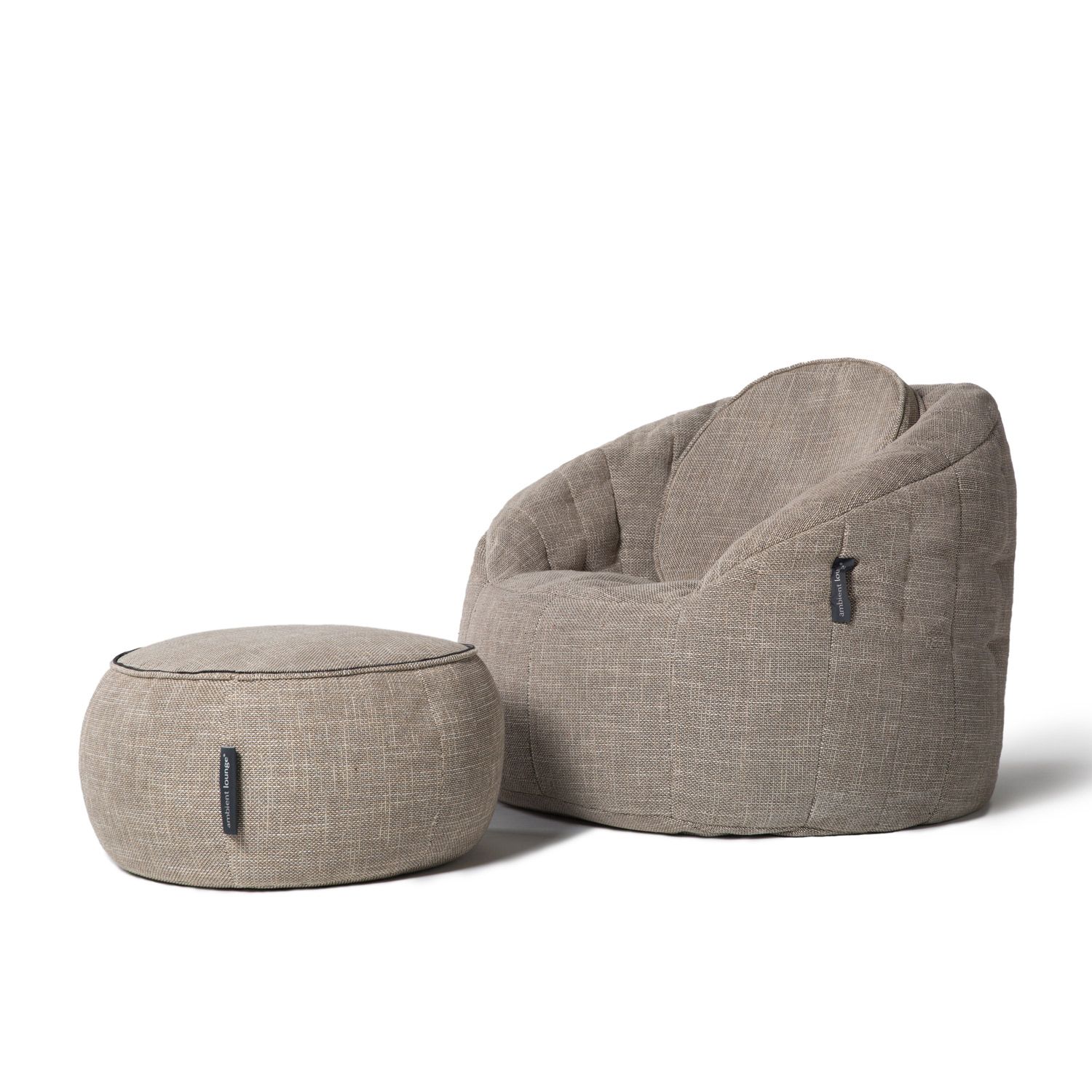 бежевый фактурный пуф Wing Ottoman Ambient Lounge