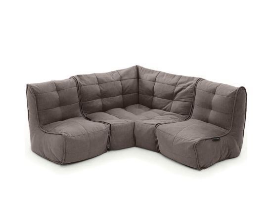 шоколадное угловой модульный диван Mod3 Cozy Corner шенилловое для гостиной и кабинета