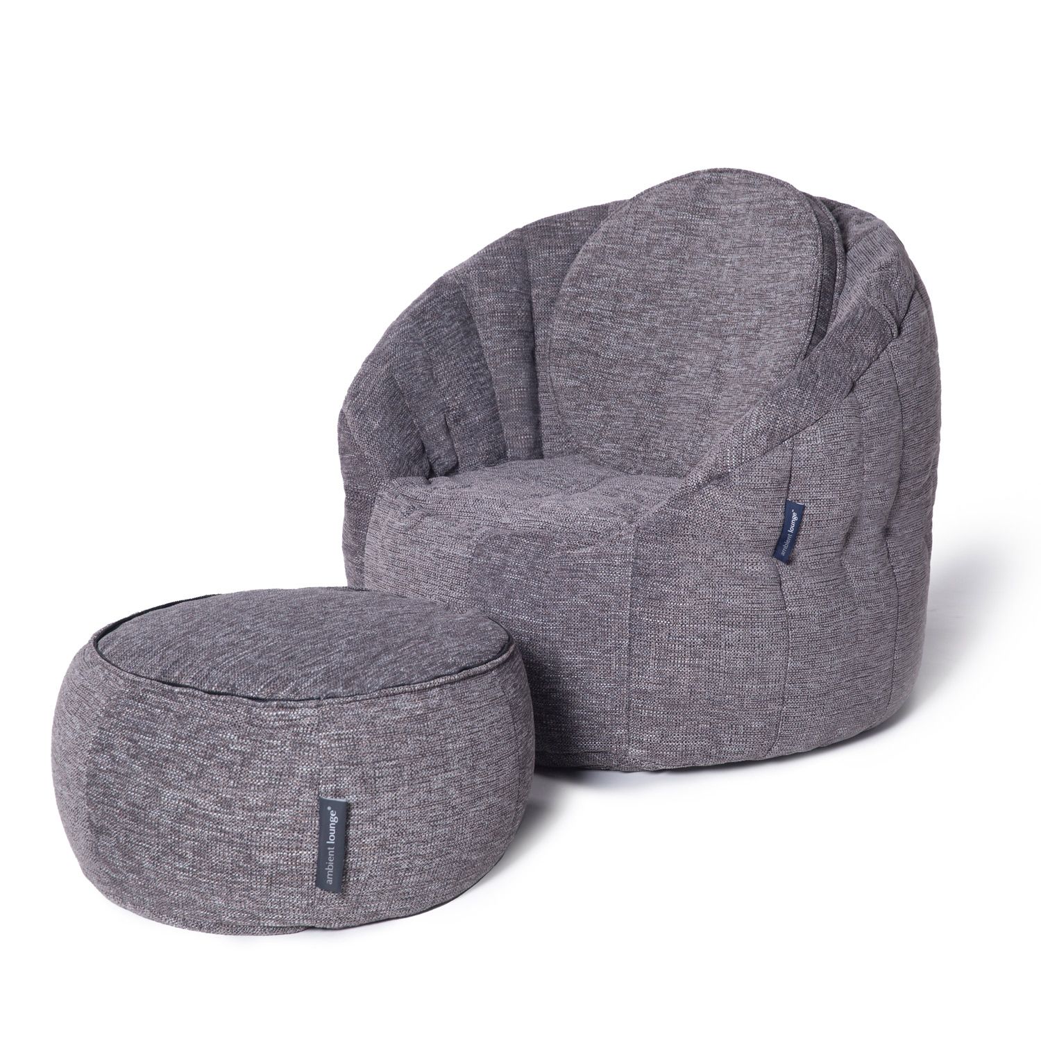 тёмно-серое пуф с подлокотниками Wing Ottoman из Sofa Weave в интерьере гостиная