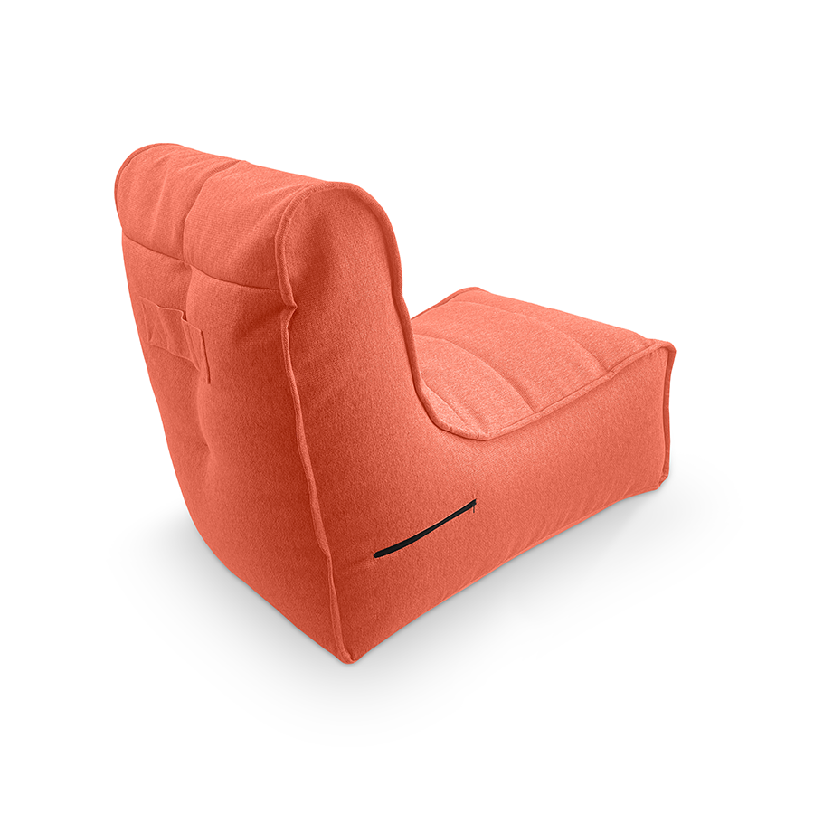 терракотовое уличный бескаркасный диван Evolution Sofa жаккардовое в интерьере терраса