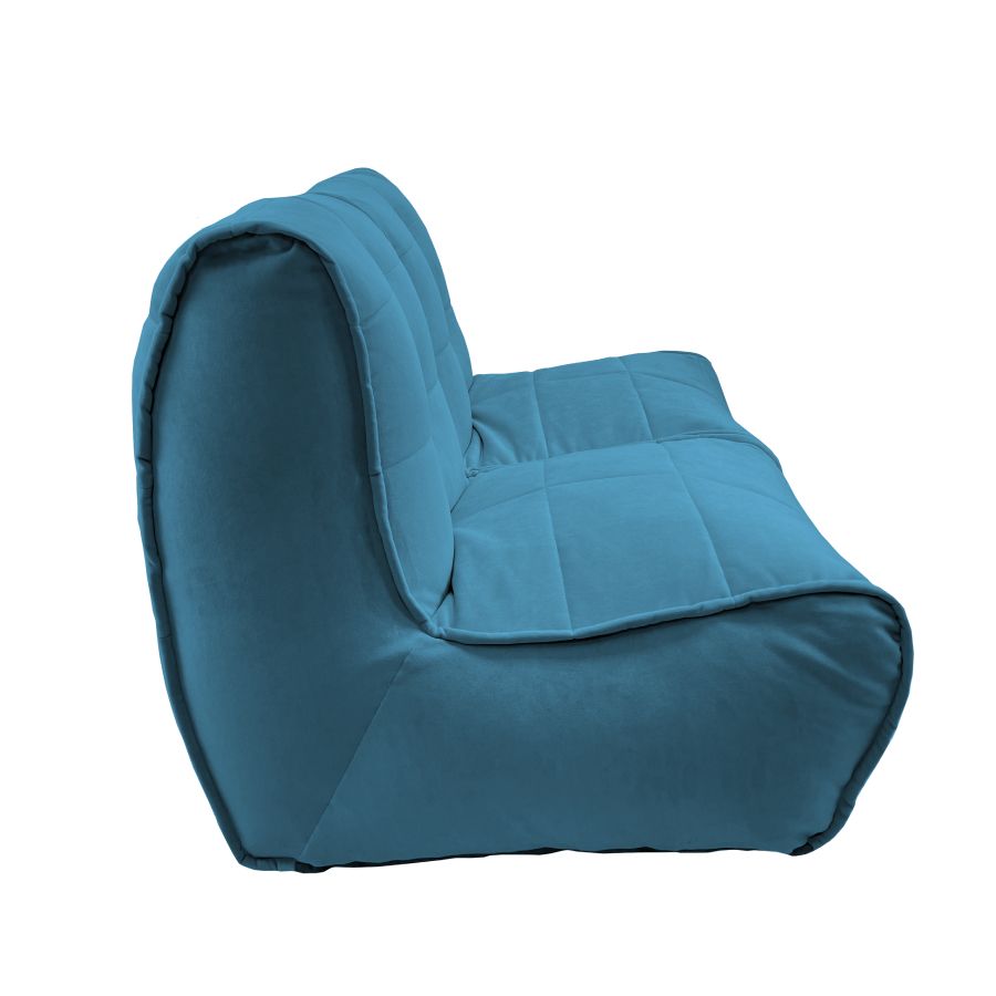 синее двойной модульный диван Twin Couch велюровое для гостиной и переговорной — фото в интерьере